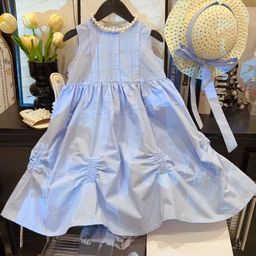 LULU & SKY Girls Cotton Fit & Flare Dress With Hat-image-56