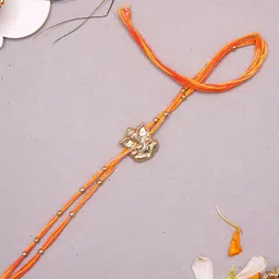 Aapno Rajasthan Ganesh Motif Mauli Rakhi With Greetings Card-image-46