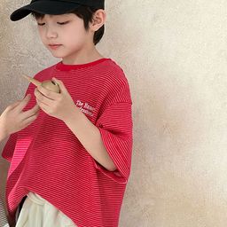LULU & SKY Kids Biker Raw Edge Boxy T-shirt-image-43