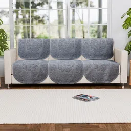 Myntra Elegant Homes Grey Cotton Sofa Cover-image-26