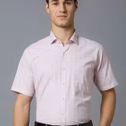 MARK & ALBERT Men India Slim Fit Spread Collar Checked Cotton Formal Shirt-image-24