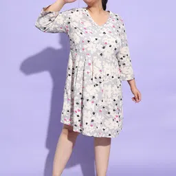 Oxolloxo Floral Print Fit & Flare Dress-image-36