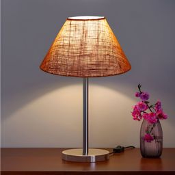 Devansh Beige Metal Traditional Triangle Table Lamp-picture-35