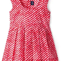 JAV CREATIONS Girls Laheriya Print Cotton Fit & Flare Dress-image-2