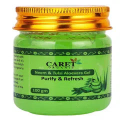 CARET ORGANIC Neem & Tulsi Aloevera Gel For Anti-Becterial Properties - 100 g-image-76