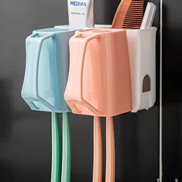 HOKIPO Blue & Peach-Coloured Solid Plastic-48