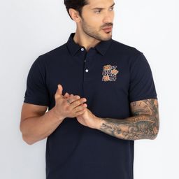 Status Quo Typographic Printed Polo Collar T-shirt-picture-10