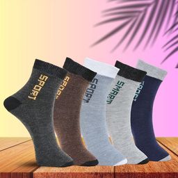 MJE Unisex Pack Of 5 Printed Anti-Odour Ankle-Length Socks-picture-36