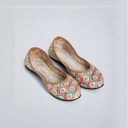 Hopscotch Women Multi Round Toe Traditional Leather Slip-On Embroidered Jutti-picture-34