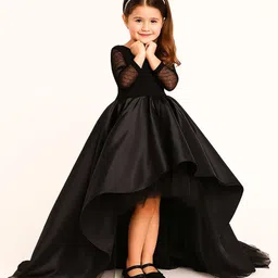 TILISM Girls Net Fit & Flare Maxi Dress-image-30