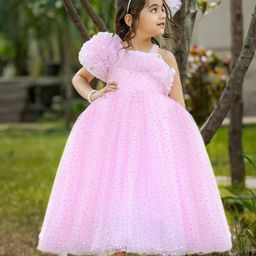 Lagorii Embellished Ruffled Net Fit & Flare Maxi Dress-74