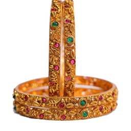 Luxury Gold Plated Pure Brass Bangles 2278-1855 Stylish Traditional Bangle-image-52