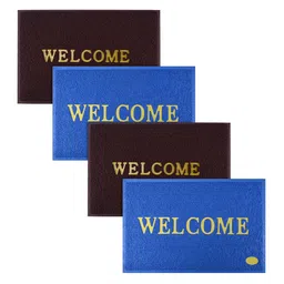 Kuber Industries Pack of 4 Maroon & Blue Rubber Large Doormats-88