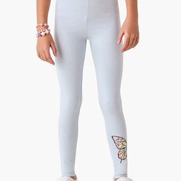 Juniors by Babyshop Girls Printed & Elasticised Waistband Leggings-picture-8
