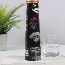 India Circus by Krsnaa Mehta Animalia Creations Black Printed Copper Water Bottle 750ml-image-37