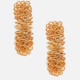 Beatnik Gold-Plated Contemporary Shaped Hoop Earrings-image-59