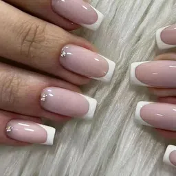 STYFY Set Of 24 Stick On Artificial Nails With Buffer & Stick - Gem French-picture-10
