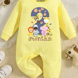 KNITROOT Infants Printed Cotton Round Neck Rompers-picture-37