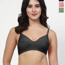 LILY manoop Women Pack Of 3 Solid Full Coverage Non Padded Non Wired Regular Everyday Bra-2