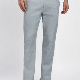 Peter England Casuals Men Textured Slim Fit Mid-Rise Trousers-picture-3