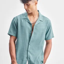HIGHLANDER Men Solid Cuban Collar Casual Shirt-picture-12