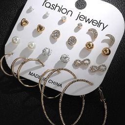 DressBerry Gold-Plated Stud Earrings-image-21