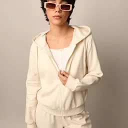 ONLY Women Cotton Hooded Front-Open Sweatshirt-image-39