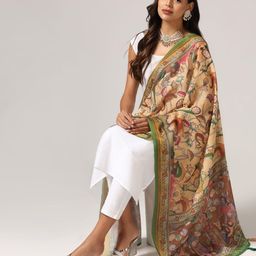 Kaizen TEXO FAB Ethnic Motifs Printed Linen Dupatta image 5