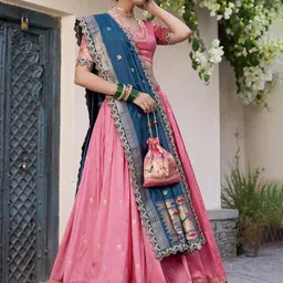 LOOKNBOOK ART Ready to Wear Lehenga & Unstitched Blouse With Dupatta-picture-40