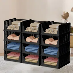 Aura Black 12 Pieces Reusable Wardrobe Organisers-37