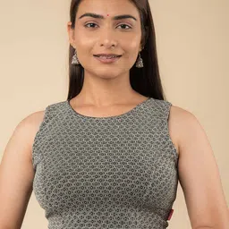 Bindigasm's Advi Women Woven Design Sleeveless Saree Blouse-picture-0