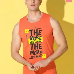 WOOSTRO 2-Pc Printed Odour-Free Cotton Innerwear Vests VWS26(MORE ORANGE)(RUN PEACH)-image-76