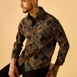 AKS Men Striped Open Front Jacket image 3