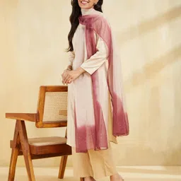 Fabindia Abstract Dyed Beads And Stones Cotton Silk Dupatta-picture-5