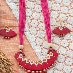 Terracotta Handmade jewellery Set for Women-image-35