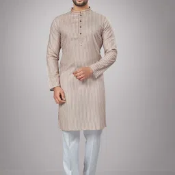 JUGG JUGG JEEYO Men Striped Kurta with Pyjamas-picture-15
