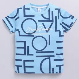 Ginie Boys Typography Printed Round Neck Cotton T-shirt-53