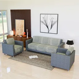 Aura Cream-Coloured Printed Cotton Sofa Cover-10