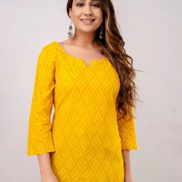 Kairab Paisley Printed V-Neck Kurti-29