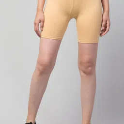 Attire Zone Women Solid Slim Fit Cotton Cycling Sports Shorts-image-86