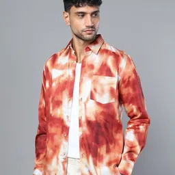 DON VINO India Slim Fit Tie and Dye Spread Collar Cotton Casual Shirt-image-99
