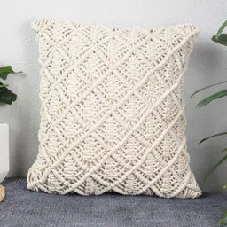 HOMADORN Off White Ethnic Motifs Square Cushion Covers-image-13
