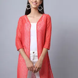 A AND K Floral Printed Cotton Shrug-30