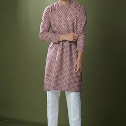 RNG Safawala Men Regular Thread Work Dupion Silk Kurta with Trousers image 4