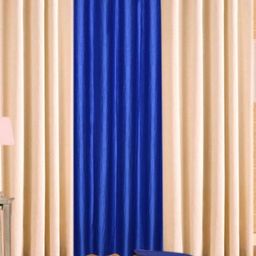 BELLA TRUE Blue & Cream 3 Pieces Black Out Window Curtains-13