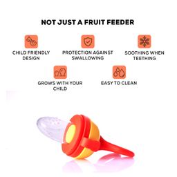 Baybee Silicone Food Fruit & Veggie Nibbler With Extra Mesh Feeder - Orange image 5
