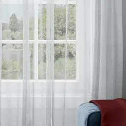 Parda Online White Set of 2 Floral Tissue Sheer Door Curtain-image-17