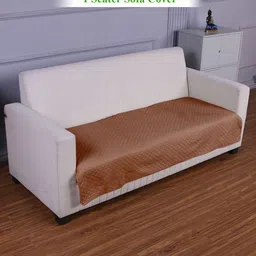 HOKIPO Brown Polyester 1 Piece Sofa Cover-image-36
