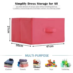 Aura Pink Set of 6 Regular Foldable & Multipurpose Wardrobe Storage Box Drawer Organiser image 3