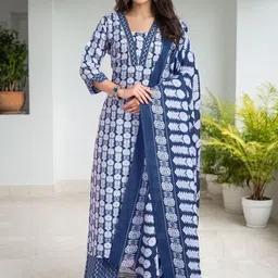 SZN Women Ethnic Motifs Printed Kurta with Palazzos & Dupatta-picture-19